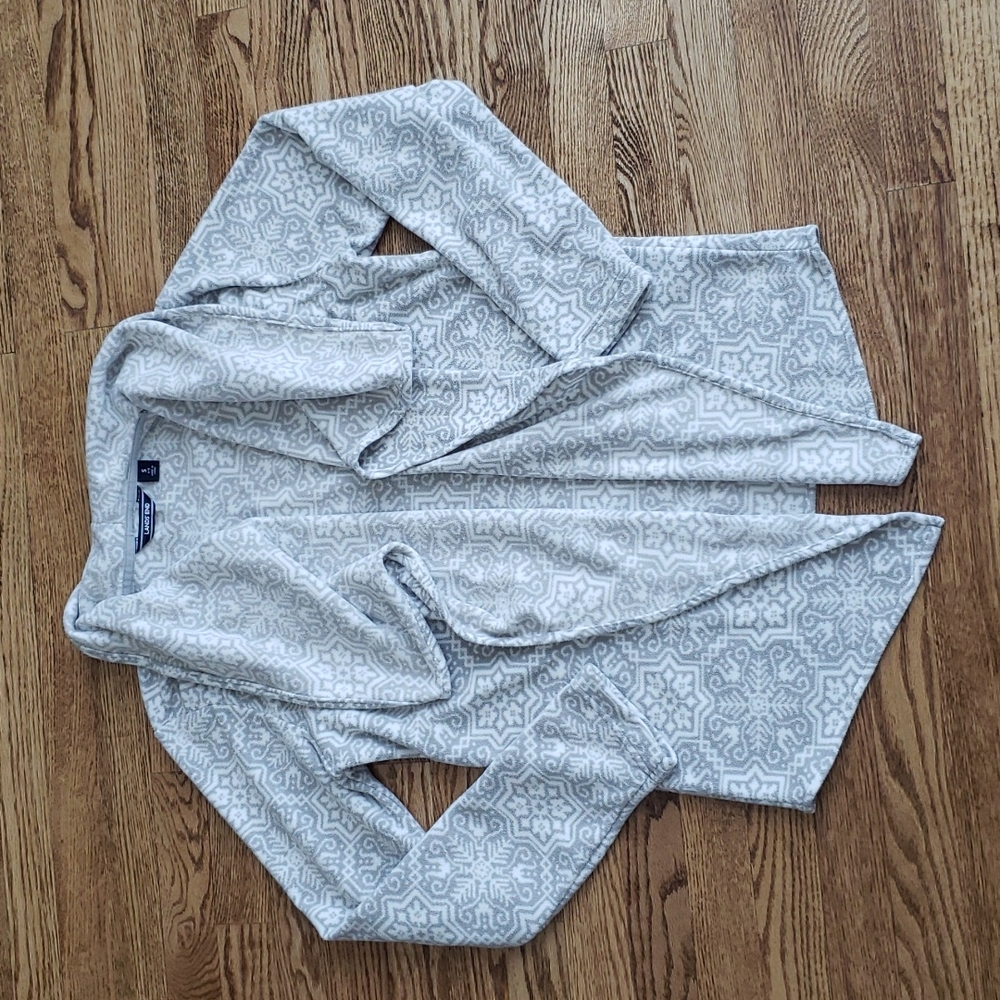 (S) Lands' End Cozy Fleece Cardigan/Sweater Winter Vibes Comfy Indoor Fuzzy